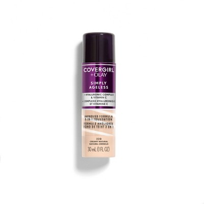 COVERGIRL + Olay Simply Ageless 3-in-1 Liquid Foundation with Hyaluronic Complex + Vitamin C - 1 fl oz