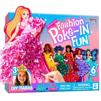 Klever Kits Fashion Poke in Fun Art Kit for Kids, Creative Princess Dress-Up DIY Craft, Ideal Birthday Gift & Art Activity kit for Girls Age 4-8