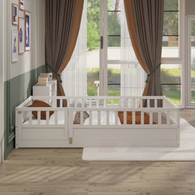 One-person Dimension Low-level bed, built-in design featuring super high security barrier