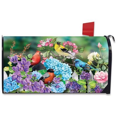 Feathered Friends Spring Magnetic Mailbox Cover Floral Standard Briarwood Lane