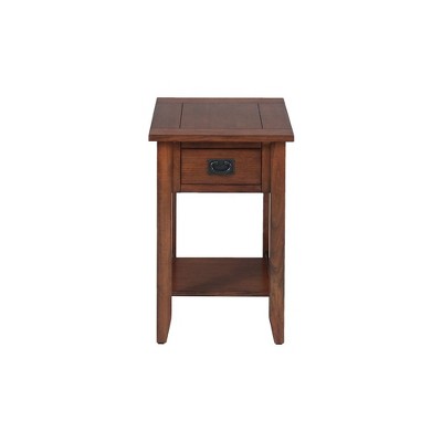 Jofran,Mission Oak Chairside Side Table- Brown Color