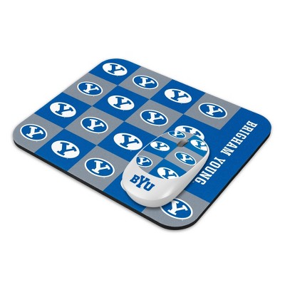 NCAA BYU Cougars Mouse and Mousepad Set: USB-A Wireless Technology for Home Use