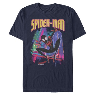 Men's Spider-Man: Into the Spider-Verse Miles Morales Cityscape T-Shirt