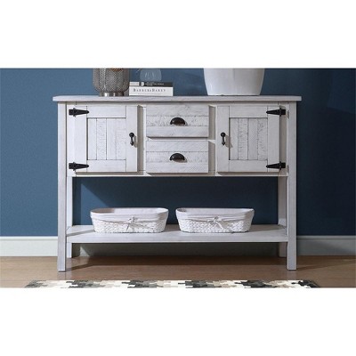 COWLOWN Solid Wood Retro Sideboard, 2-Drawer & 2-Cabinet Storage Console Table for Dining, Living Room