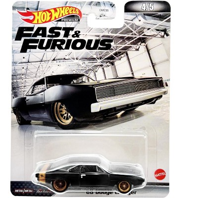 1968 Dodge Charger R/T Matt Black with Gold Tail Stripe "Fast & Furious" Series Diecast Model Car by Hot Wheels