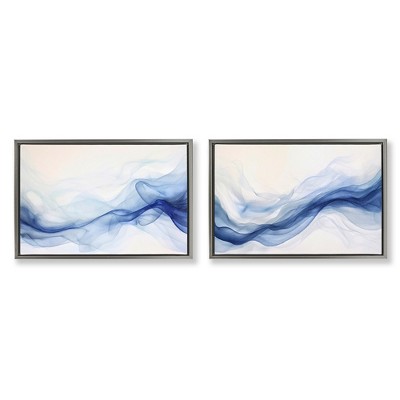 Stupell Industries Dreamy Indigo Mist 2pc Floating Frame Art Set
