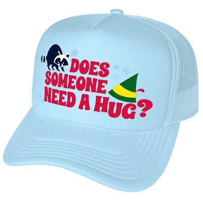 Elf Does Someone Need A Hug Foam Trucker Cap Light Blue