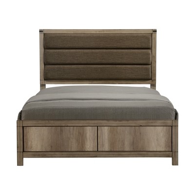 Full Size Upholstered Platform Bed with Headboard for Bedroom