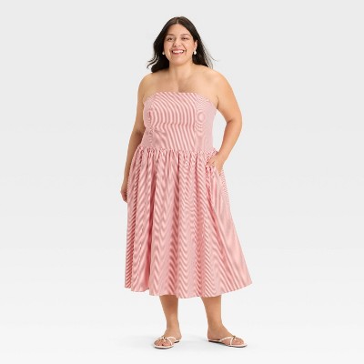 Women's Drop Waist Midi A-Line Dress - Ava & Viv™