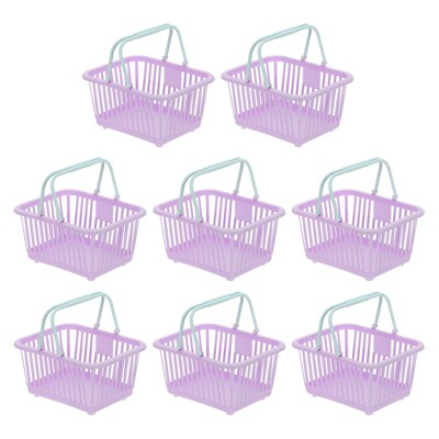 Unique Bargains Plastic Grocery Shopping Toy Organizing Mini Decorative Baskets 6.3" x 3.5" x 5.1" 8 Pcs
