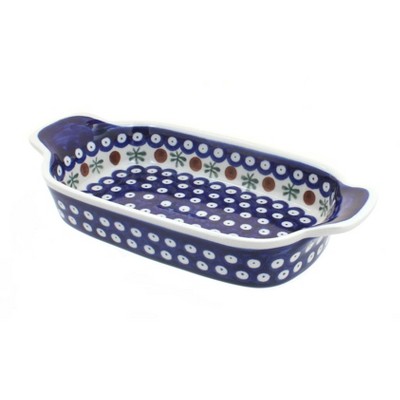 Blue Rose Polish Pottery 1281 Zaklady Rectangular Serving Dish