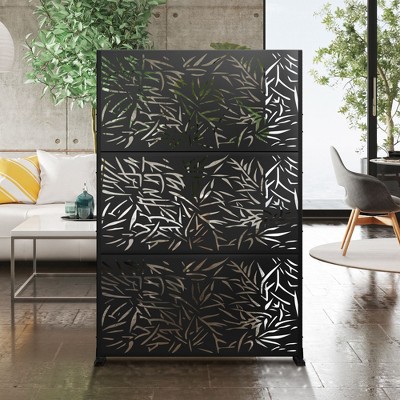 PexFix 72 in. x 47 in. Outdoor Privacy Screen Garden Fence Bamboo Pattern in Black