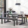 Whisen 3-Piece Retro Dining Set with Rectangular Table and 2 Benches - 2 of 4