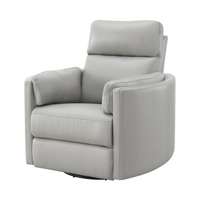 40" Sagen Active Sitting Chair Gray Leather Aire - Acme Furniture: Plush, Recline 150°, No Assembly