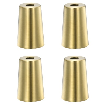 Unique Bargains Metal Durable Scratch-Free Round Furniture Leg Cover Gold Tone 4 Pcs