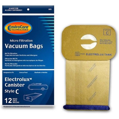 Electrolux Canisters Style C Micro Filtration Vacuum Cleaner Dust Bags 12 Pack