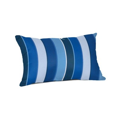 Casual Cushion Stripe Sunbrella Fabric 1-Piece Indoor/Outdoor Lumbar Pillow, 19"W x 12"L