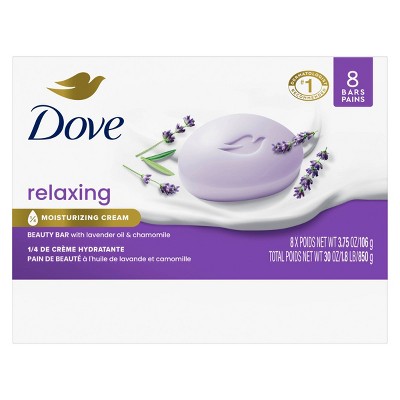 Dove Beauty Relaxing Bar Soaps - Lavender Oil & Chamomile - 30oz/8pk