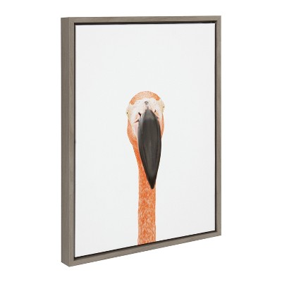 18" x 24" Sylvie Flamingo Portrait Framed Canvas by Amy Peterson Art Studio - Kate & Laurel All Things Decor
