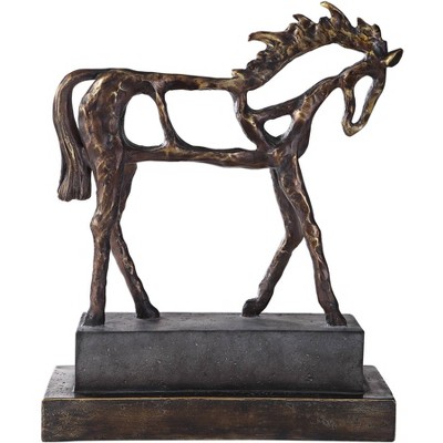 Uttermost Titan 16 1/2" High Bronze and Brown Horse Statue