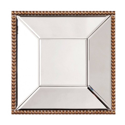 Howard Elliott Lydia Square Gold Tone Framed Wall Mirror Antique gold: Modern Style, Wood Frame, No Assembly Required