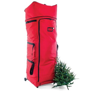 TreeKeeper XXL Expandable Tree Storage Duffel: Polyester, Wheels, Compression Straps, Handles, Zipper, Christmas Storage Bag - 1 of 4