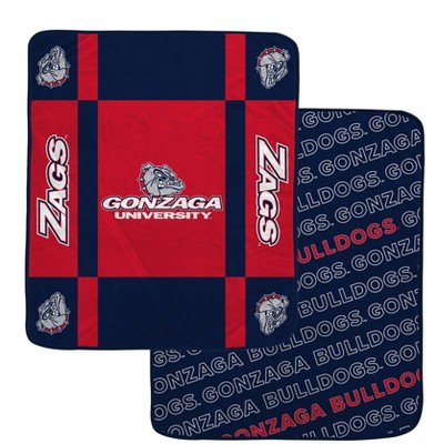 NCAA Gonzaga Bulldogs Reverse Block Double Sided Ultra Cozy Blanket