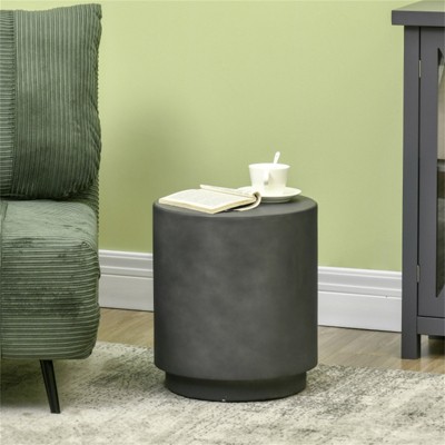 DSVIMOY Patio End Tables, 17 Inch End Tables for Patio, Garden Small Accent Decorative Stool, Tree Stump Stool, Dark Gray, 14.5"*14.5"*17"