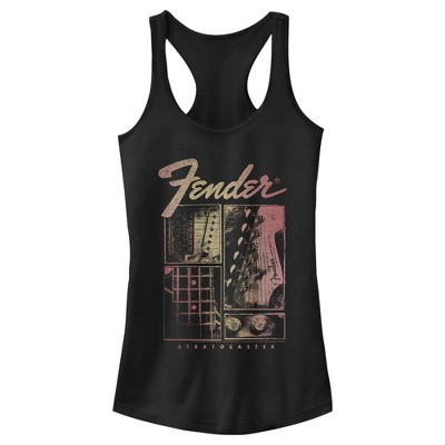 Juniors Womens Fender Sunburst Stratocaster Racerback Tank Top