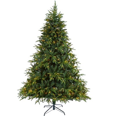 Nearly Natural 7-ft Colorado Mountain Fir Natural Look Artificial Christmas Tree with 500 Clear LED Lights and 2552 Tips