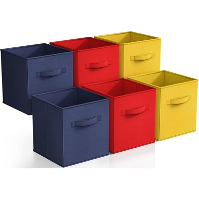 Sorbus 11 Inch 6 Pack Foldable Fabric Storage Cube Bins with Handles - for Organizing Pantry, Closet, Nursery, Playroom, and More