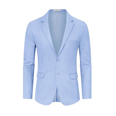 Men's Casual Blazers Two Button Lightweight Sport Coats for Men Regular Fit Linen Suit Jackets
