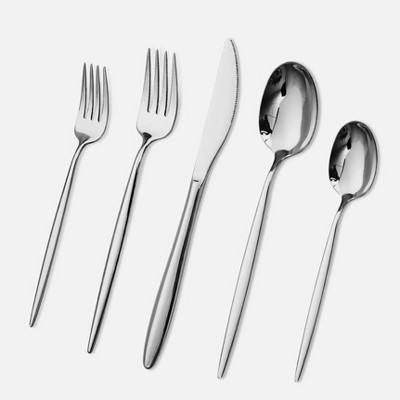 DOMETOUR 20 Piece Premium Flatware Set Service for 4 Stainless Steel Kitchen Cutlery