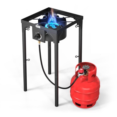 ROVSUN 100,000 BTU Portable Gas Camping Stove, Outdoor Propane Burner with Regulator, High Pressure Single Cooker Camp Cooking Home Brewing