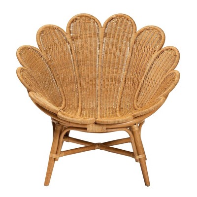 bali & pari Blossom Rattan Accent Flower Chair Honey
