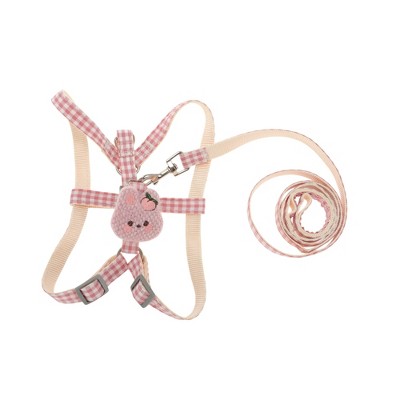 Unique Bargains Plaid Rabbit Pet Leash Kit