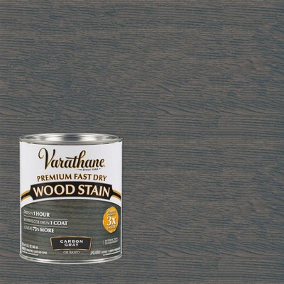 Rust-Oleum 2pk Varathane Premium Fast Dry Wood Stain Quart Carbon Gray: Interior Oil-Based Paint Stain, 275 Sq Ft Coverage