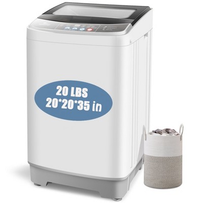 HOMDOX 20Lbs Portable Washing Machine, 2.8Cu.ft Full-Automatic Compact Washer Machine, Washer and Dryer Combo, LED Display, 10 Programs 8 Water Levels