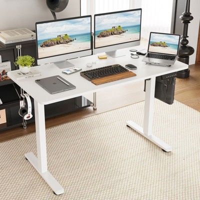 PAGED 56.3" Standing Desk Adjustable Height Computer Desk Home Office Desks with Splice Board for Study, Home Office