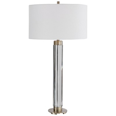 Uttermost Davies Modern Table Lamp – Steel and Crystal Contemporary Design