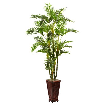 Nearly Natural 6.5-ft Areca with Decorative Planter