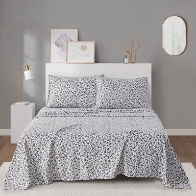 Stylish Printed Smooth Microfiber Sheet Set, Wrinkle Free Cozy Home Textile Bedding Set for Modern Decor Style