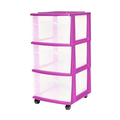 Homz Plastic 3 Drawer Medium Home Storage Container