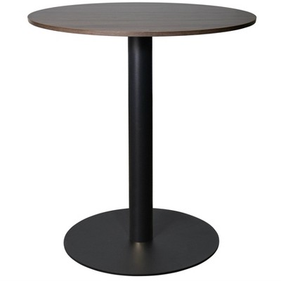 Leisuremod Vail Round Top Dining Table with MDF Top and Black Steel Base for Kitchen, Dining, and Pub
