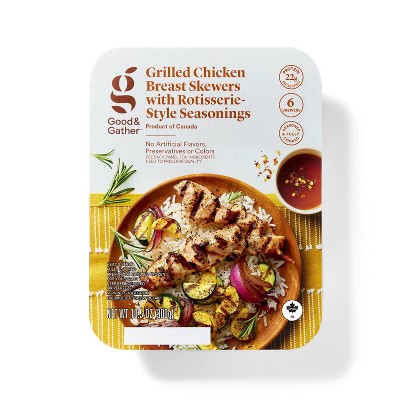 Grilled Chicken Breast Skewers with Rotisserie-Style Seasonings - 6ct/10.5oz - Good & Gather™