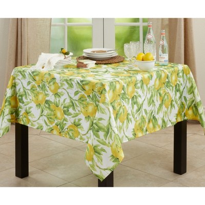 Saro Lifestyle Casual Tablecloth With Printed Lemon Design