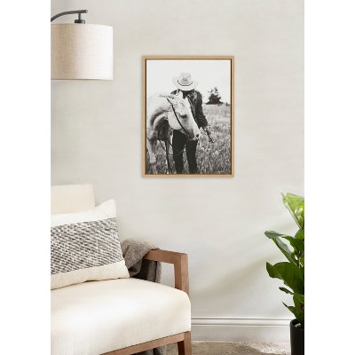 Kate & Laurel All Things Decor 18"x24" Sylvie Photo Silver Horse Framed Canvas by The Whiskey Ginger