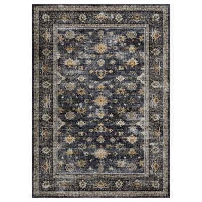 Area Rug Indoor Vintage Living Room Carpet Washable Distressed Rug Floral Bedroom Rug Retro Accent Throw Rug Office Dining Room Nursery