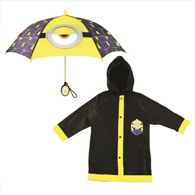 The Minions Boys Umbrella And Raincoat Set, Kids Ages 4-7