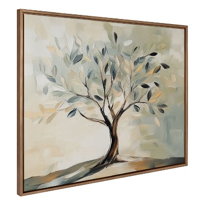 Kate and Laurel Sylvie Olive Tree Abstract Landscape Framed Canvas by The Creative Bunch Studio